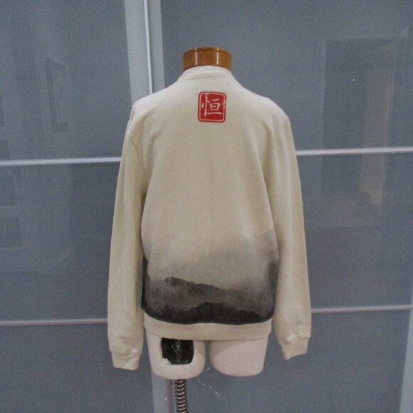 Blind Rooster Wraparound Crewneck Sweatshirt - Seedpearl / Cherry Blossom - Picture 3 of 6